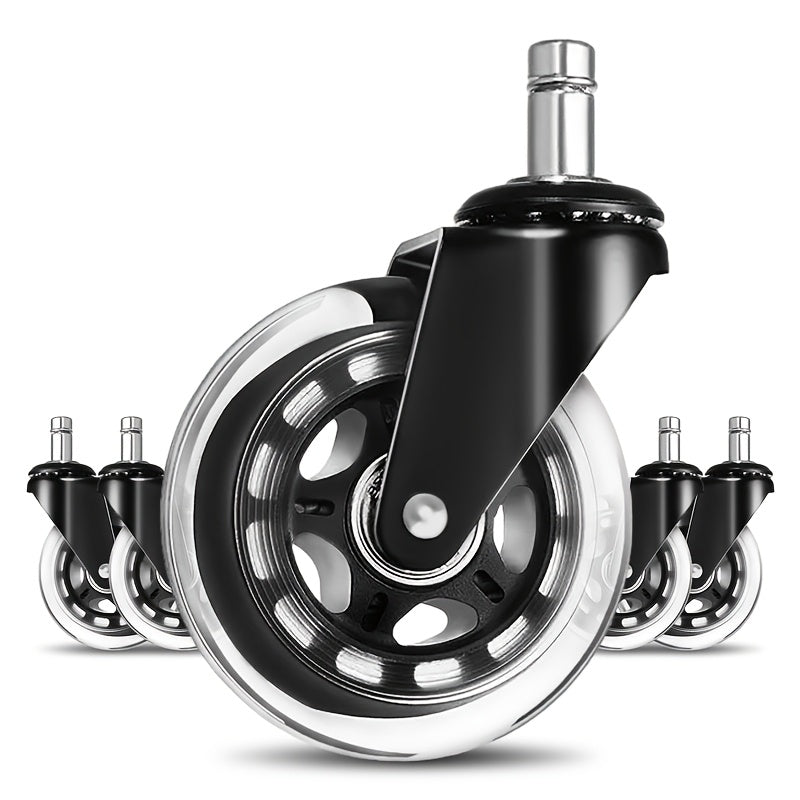 TEMU Office Chair Caster Wheels Set Of 5 Heavy Duty & Safe For Including Hardwood 3" Rubber Replacement For Desk Floor Mats