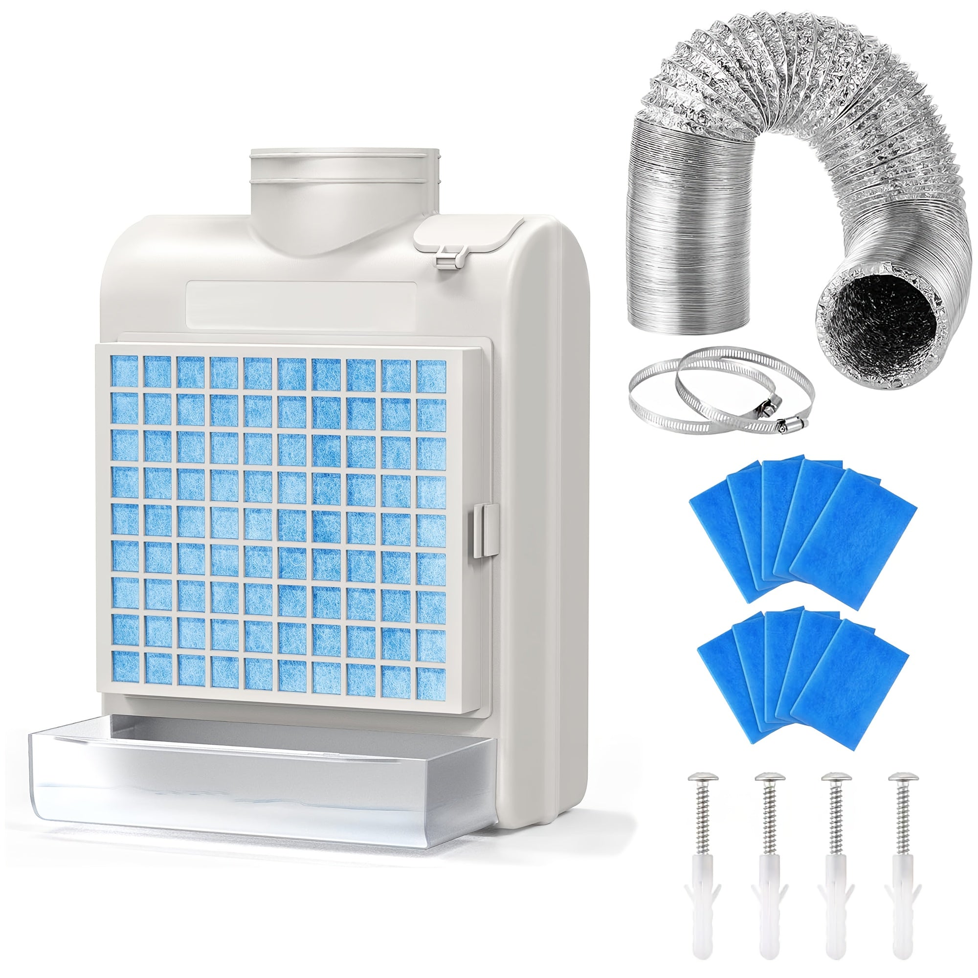 TEMU 3-in-1 Kit For Electric Dryers With 10pcs Filter System, Stainless Steel Screen & Water Drawer - Complete Vent Hose Assembly (plastic Housing) -