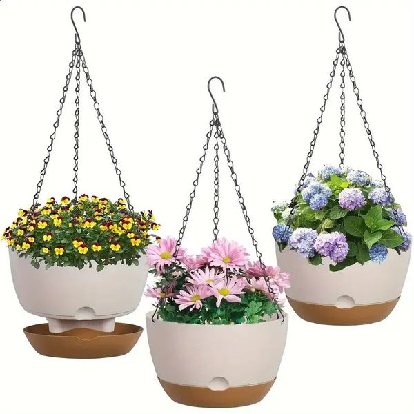 Buy 2 Get 1 Free total of 3 pcs Rustic Iron Vintage Wall Hanging Planters 10inch Metal Mounted Flower Pots with Coconut 241019
