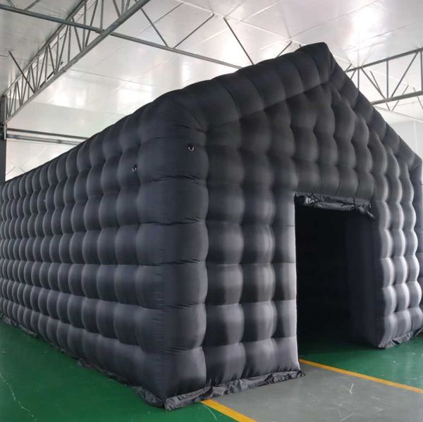 wholesale 10x10x4.2m 33x33x14ft Oxford Black Party Inflatable Nightclub Tent With Lights Hole Big Inflatable Cube Night Club Booth For Disco