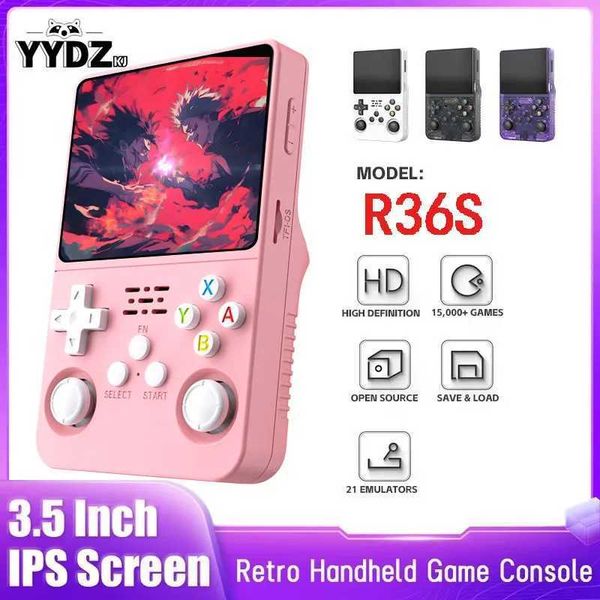 Open Source R36S Retro Handheld Video Game Console Linux System 3.5-inch IPS Screen Pocket Video Player 64GB Games X241121