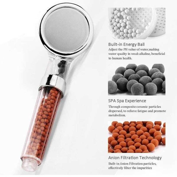 Bathroom Shower Heads High pressure water-saving and healthy negative ion filtration shower in bathroom handheld shower nozzle H250118
