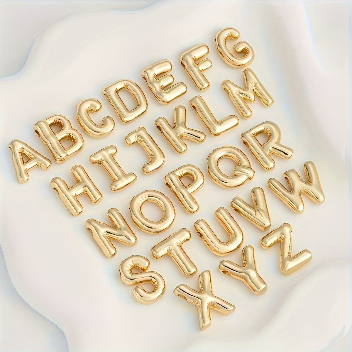 TEMU Stainless Steel Chunky Alphabet Balloon Bubble Initial Letter Pendant Necklace For Women Jewelry