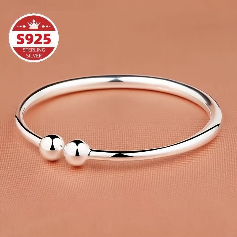 TEMU 1pc S925 Sterling Silver Pearlescent Garlic Fashion Simple Bracelet, Suitable For Daily Wear And Gifts, Women's Jewelry Valentine's Day Carnival