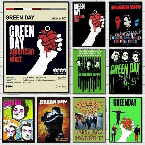 Modern Pop Wall Art Green Day Music Rock Band HD Canvas Oil Painting Poster Prints Home Bedroom Living Room DecorationC250207