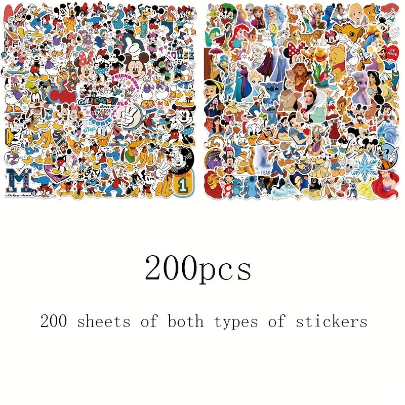 TEMU 200pcs Stickers Including , , , Winnie The , Stitch, Etc. Decorate Cell Phone Cases, Refrigerators, Skateboards, Desktops, Gifts!