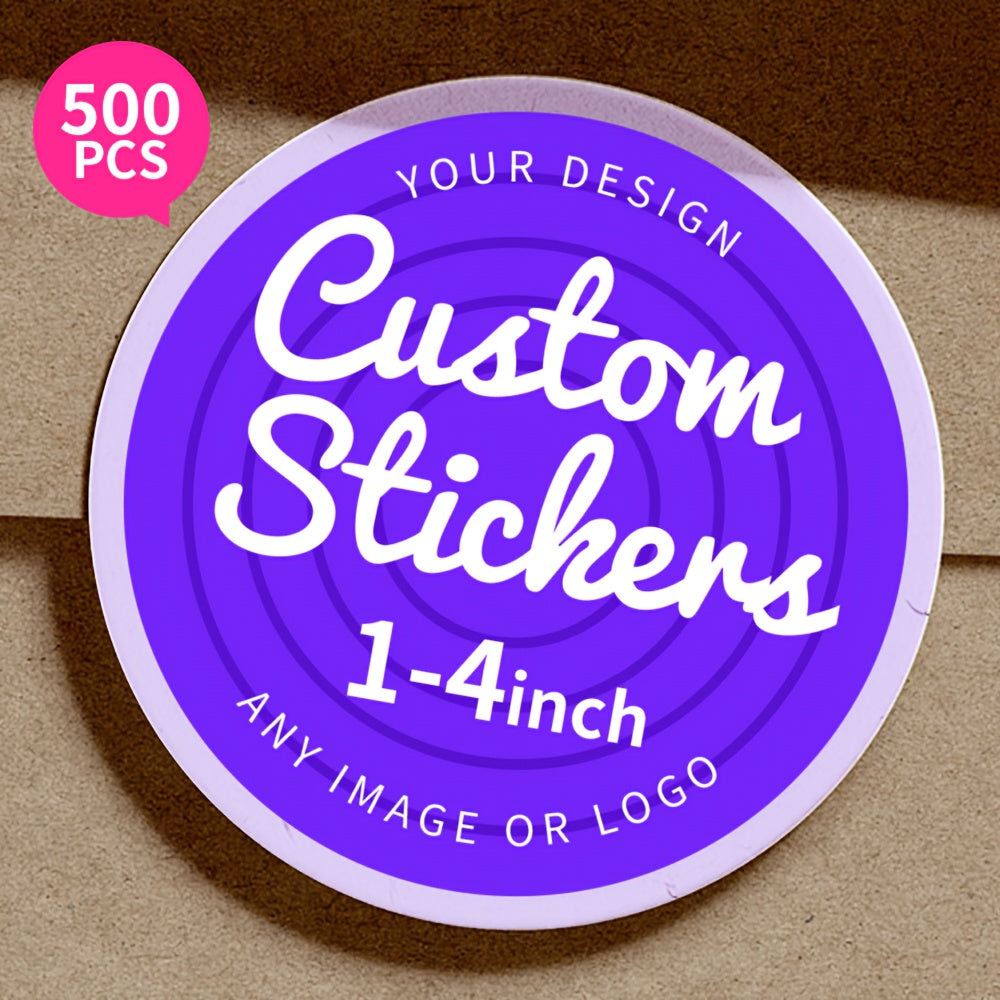 TEMU 500pcs Custom Round Stickers & Labels 1-4" Diameter - Self-adhesive Material, Glossy Finish, Vivid & Bright Layer, Strong Adhesive For Bags,