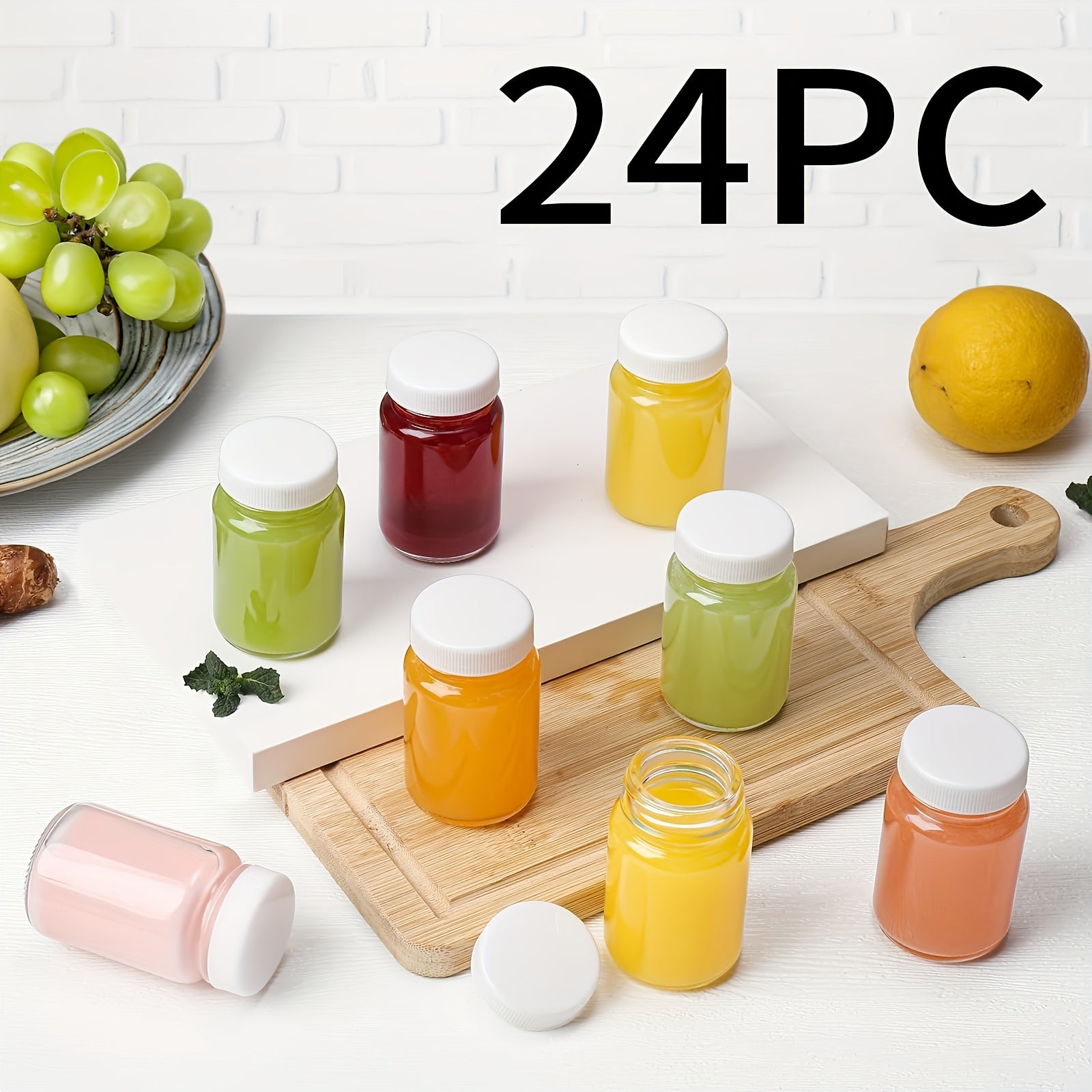 TEMU 24pcs Mini Glass Jars With Labels - Clear Jars For , , Juices, Samples, - - Wide Mouth, Leak Proof, Dishwasher Safe, Christmas