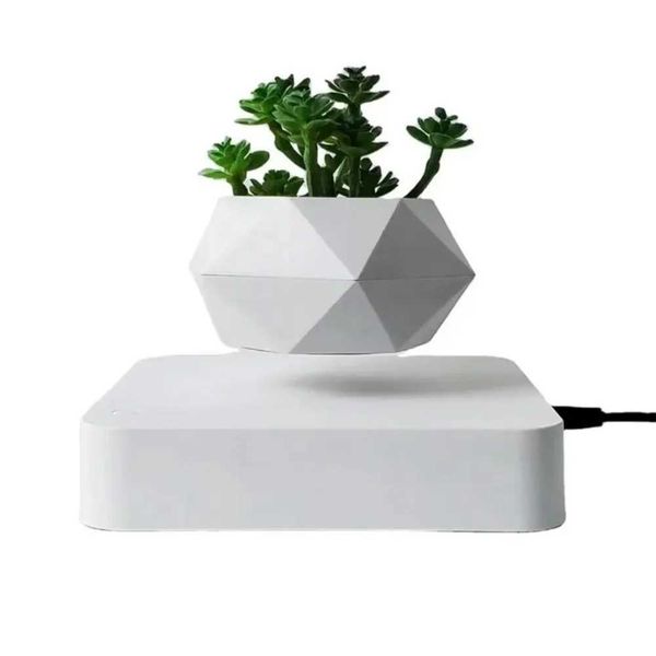 Planters Pots Suspended air bonsai pots rotating flower pots plants magnetic levitation floating flower pots and tabletop decorationsQ240517