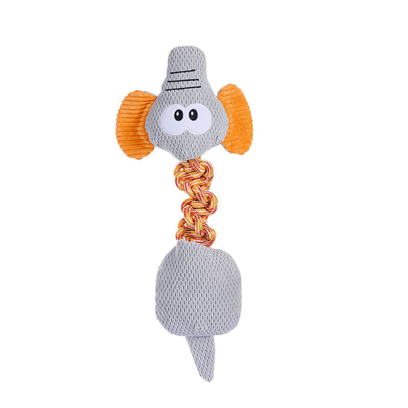 Rope Squeaky Dog Interactive Toy - Animal Series, Elephant