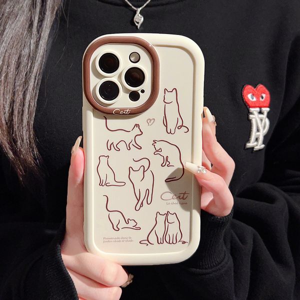 ddmygifts Niche Ins Lazy Cat 15 Phone Case 14 Pro Max Silicone 11 Suitable 13 Art 12 A