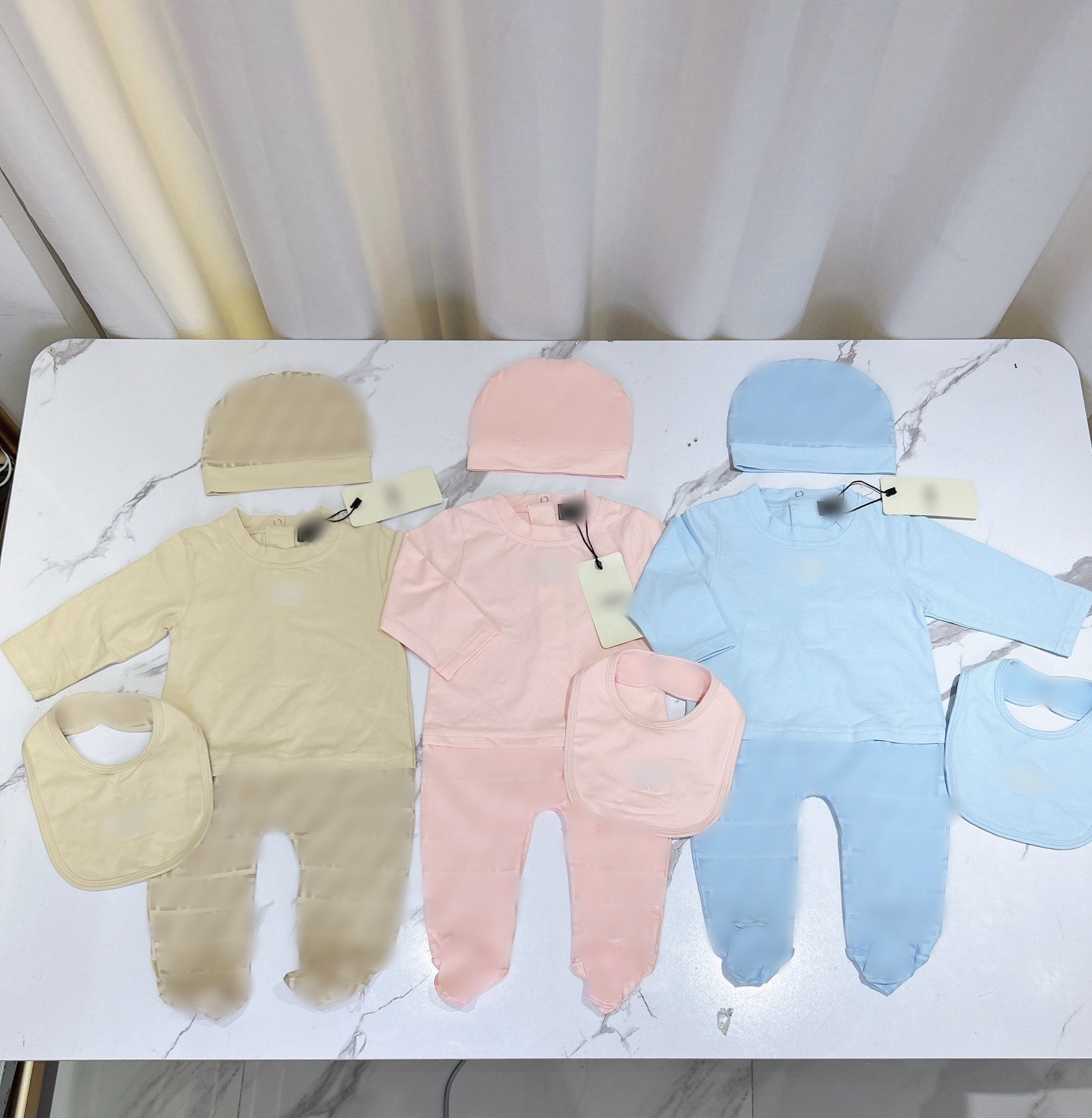 Top quality kids designer clothes sets Newborn baby girls letter long sleeve jumpsuits hat bibs 3pcs babies 1st climb clothes
