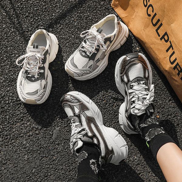 designer sneaker breathable daddy shoes low top thick sole increase casual men&#039;s shoes sports running shoes