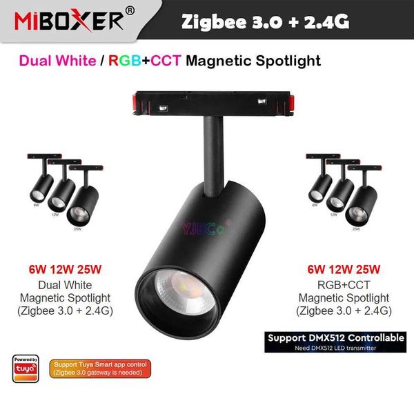 Miboxer (Zigbee 3.0+2.4G) 6W 12W 25W RGBCCT-Dual White LED Magnetic Spotlight Tuya smart CCT Ceiling Light 48V RF Remote ControlCL240730