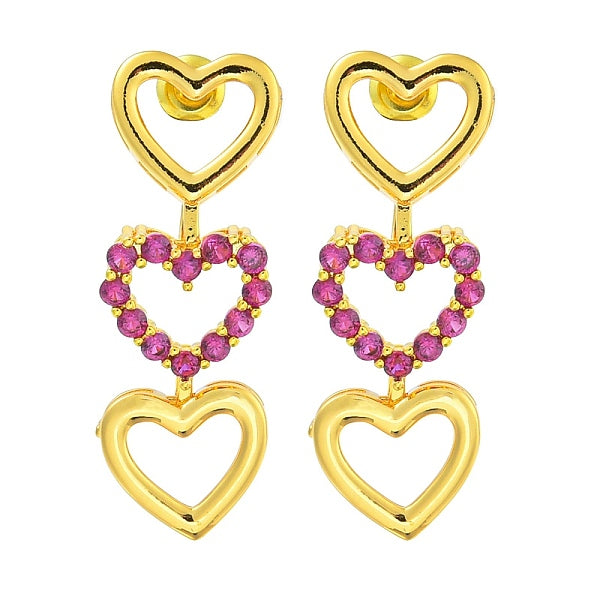 Boucles d'oreilles à clous en zircone cubique micro pavée de laiton placage en rack