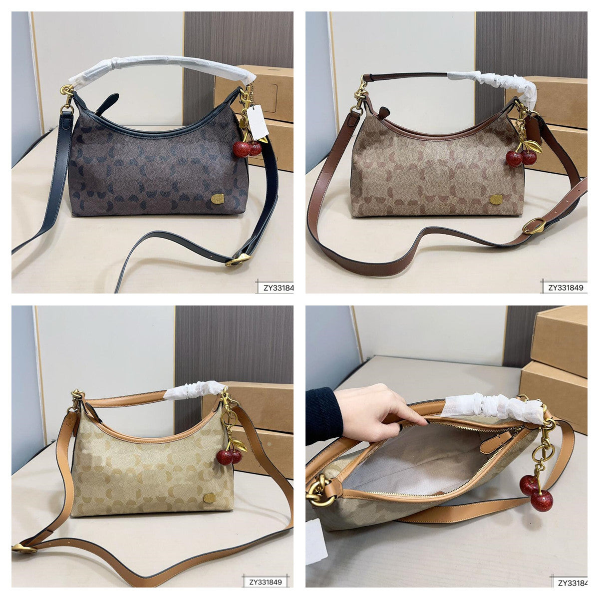 Cherry chain Tote Purse Designer Hobo underarm bag women JULIET 32 shoulder bags handbag Armpit Half Moon totes quality crossbody messenger Clutch w