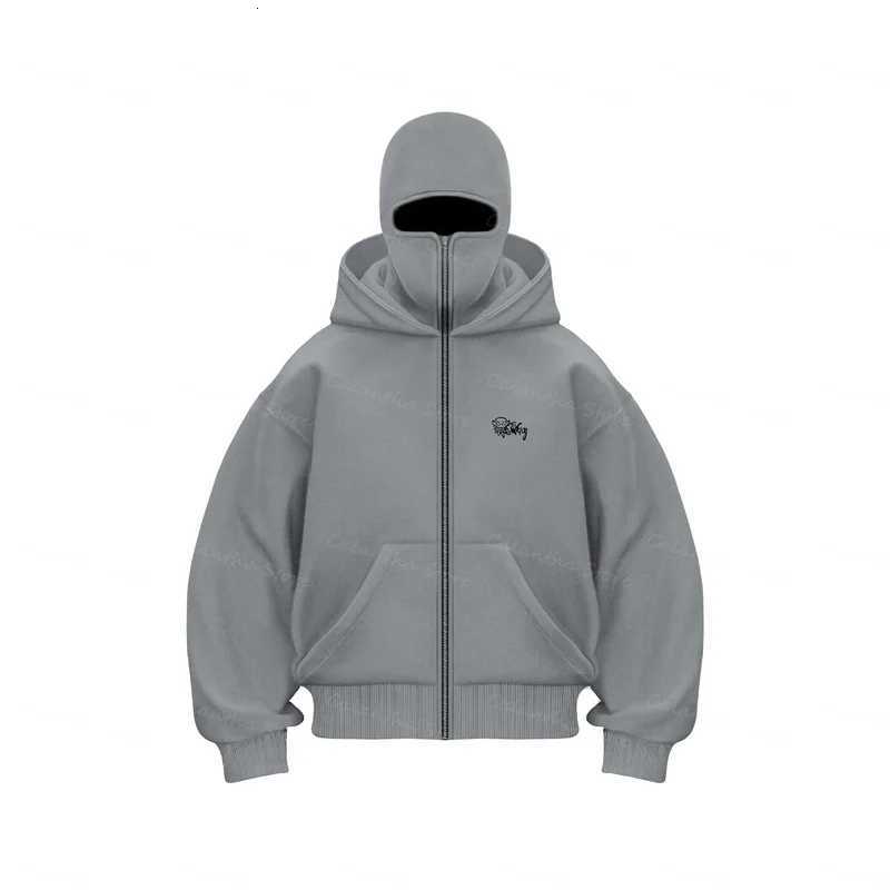 Mens Winter Hoodie with Balaclava Face Mask Zipper Design Sports Jacket for Outdoor Activities Hiking Travel Running Sweatshirt X250718