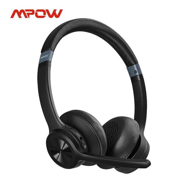 Headsets Mpow HC9 Bluetooth 5.3 Earphones for Call Center Office Upgrade Wireless Earphones 45H Long Life CVC 8.0 Noise Cancelling Microphon