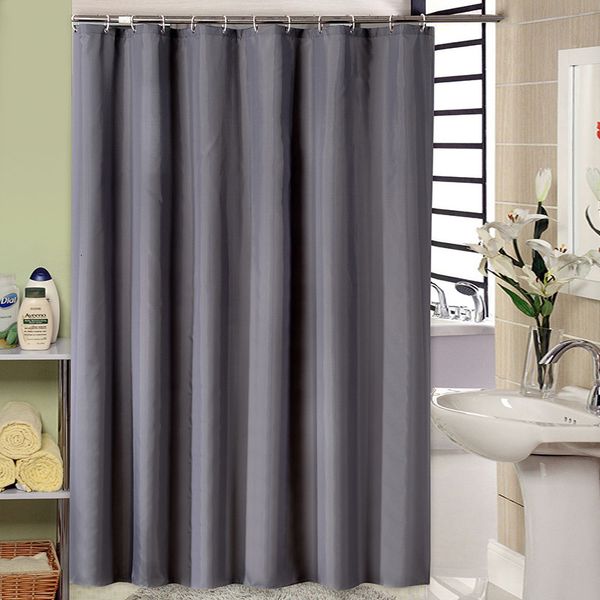 Shower Curtains Bathroom curtains thickened polyester fabric solid color shower curtains waterproof 4 solid colors douchegordijn 230406