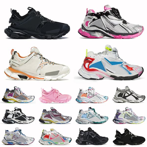 2025 Fashion Women Mens 3 3.0 Designer Casual Shoes 7 7.5 Tired Bottom Yellow Grey Blue Black White Pink Leather Mesh Dhgate Platform Sneake