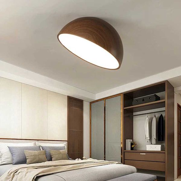 Walnut LED Ceiling Light Retro Full Spectrum Eye Protection Bedroom Lamp Entrance Foyer Corridor Lighting Fixture New Chandelier Z250120