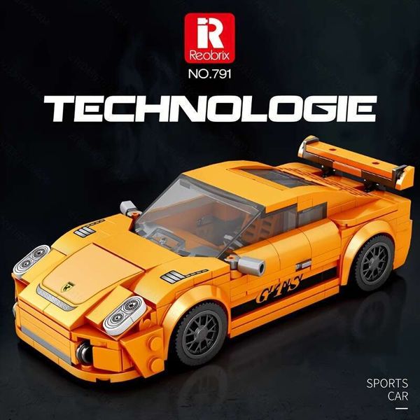 338 peças de velocidade de corrida Mini Sports Car Collectible Models, DIY Building Block Set, aniversário, Natal e presentes de Halloween R