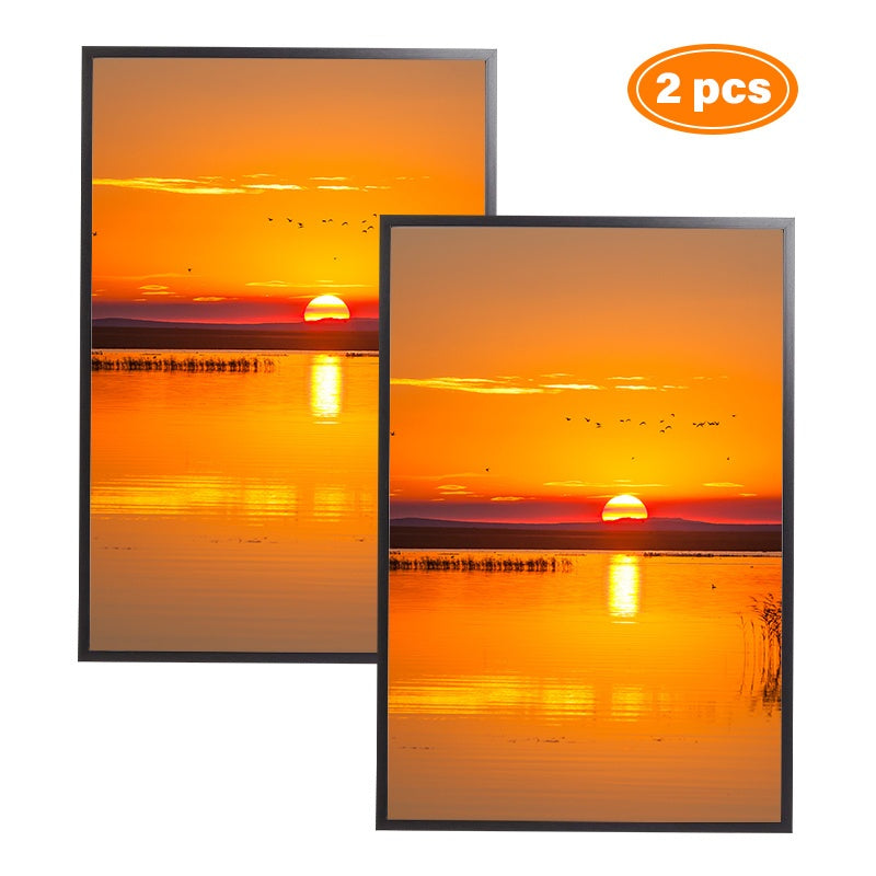 TEMU 2-pack 24x36 Inch Black Photo Frames - Classic Horizontal Wall-mounted Picture Frames With Painted Finish, Durable Wood Material For Home Decor,