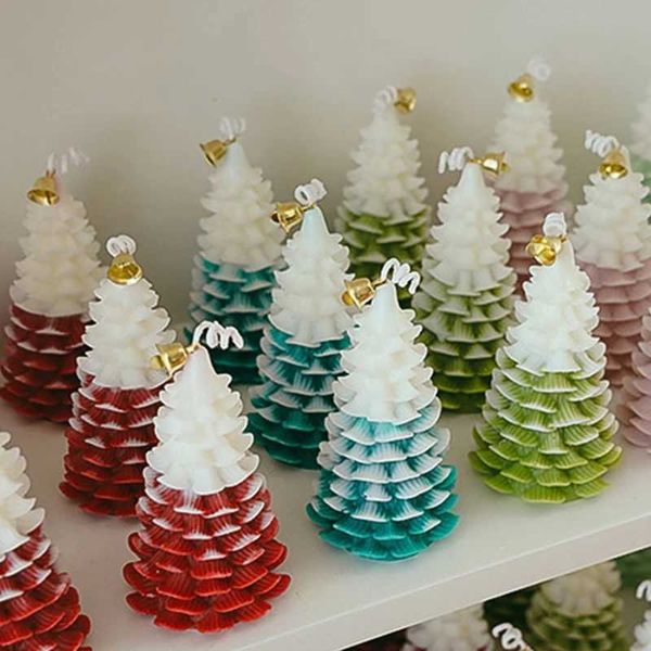 New Christmas Candles 3D Christmas Tree Aromatherapy Candles Navidad 2025 New Year Party Home Decoration CL240907