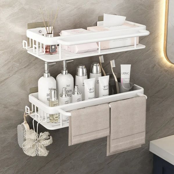 Bathroom Shelves Space Aluminum Bathroom Shelf Shelves Shampoo Shower Storage Rack Kitchen Holder Kitchen Organizer Bathroom Accessories Set