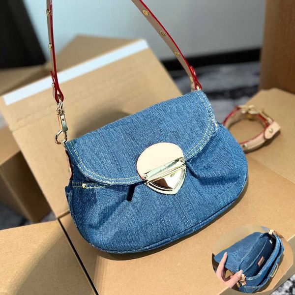 Designer Bag retro denim Shoulder bags Handbag Top Quality blue Denim flower crossbody bag Luxury Tote bag Lady Leather Mini Underarm Bags W