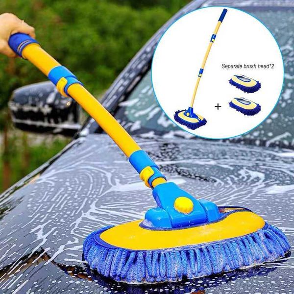 Mops Car Cleaning Brush Car Wash Tools Telescoping Adjustable Long Handle Cleaning Mop Chenille Broom Car Washing Accessories S2411272