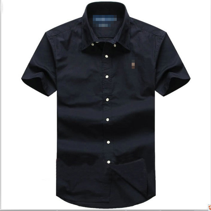 Men&#039;s Luxury Shift Shirt Solid Color Short Sleeve Embroidered Colorful Classic Business T-shirt Button Flip Collar Slim Fit High Quality Quick