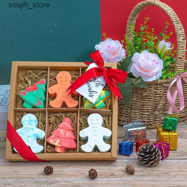 Bubble Bath Snowman sea salt childrens bubble bath ball Christmas tree essential oil bath salt ball exfoliating bath ball L240910