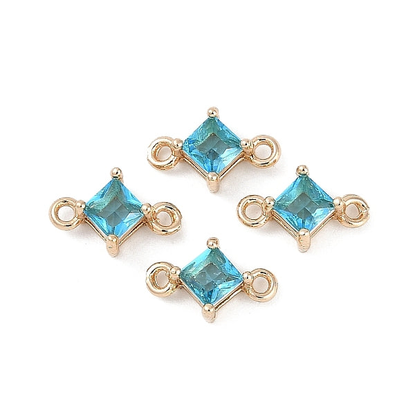 Messing Pavé Glas Rhombus Verbinder Verbinder Charms