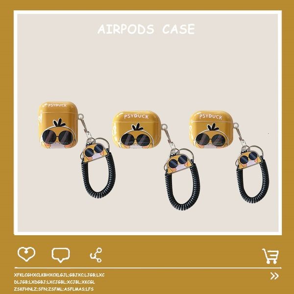 ddmygifts Cartoon sunglasses duck suitable for Pro 1-2-3 generation Bluetooth wireless headphone cover soft shell pendant trend A