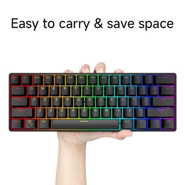 CASEPOKE Mechanical Keyboard 60% Laptop Desktops PC Computer Office Accessories Wired Keyboard Backlight Gaming KeyboardZ240715
