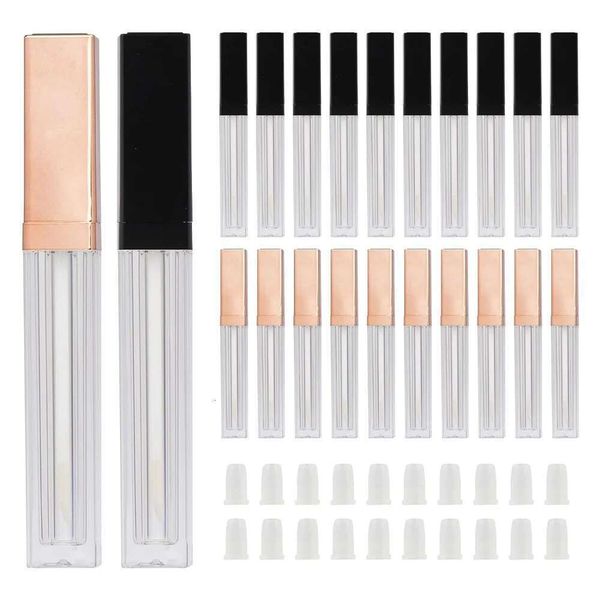 20Pcs 5Ml Gloss Tubes Liquid Lipstick Rose Gold Square Empty Lip Glaze Tube Refillable Cosmetic Packing Container