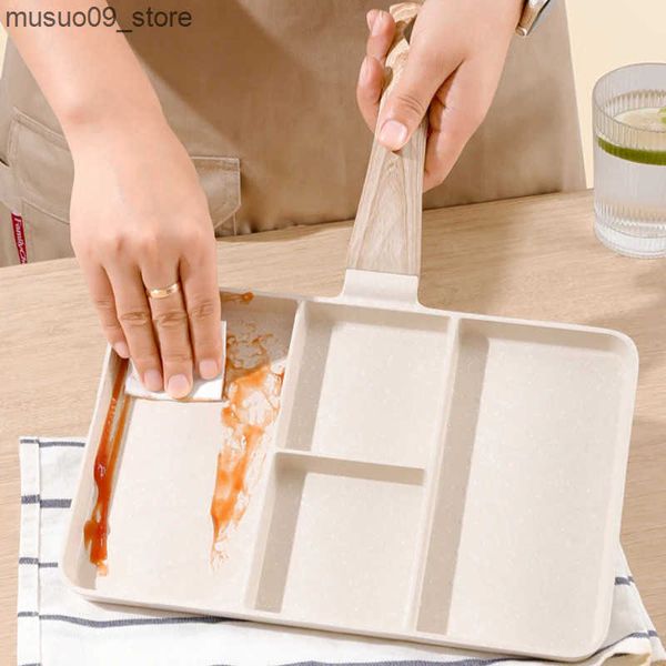 Other Cookware 4 Hole Non-Stick Steak Frying Pan Omelet Pot Thickened Grid Household Gas Stove Induction Universal Nonstick Egg Pancake Sauc