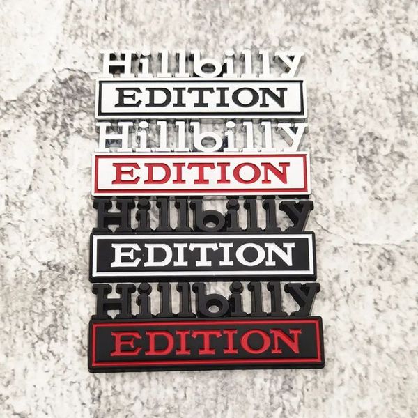 1PC 8x3cmHillbilly EDITION Car Sticker For Auto Truck 3D Badge Emblem Decal Auto Accessories Party Decoration