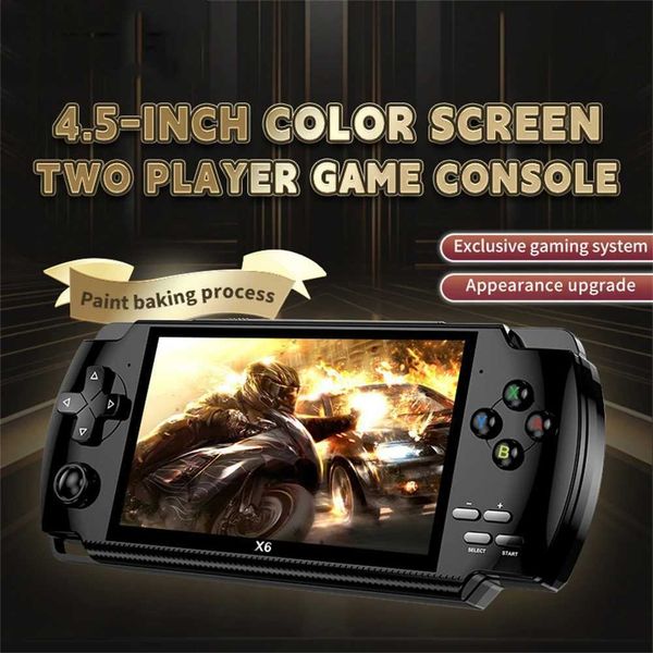 Portable Game Players Built-in 10000 Games X6 Handheld Game Player 4.5-inch High-definition Screen Retro Game Consoles Support TF Card Game