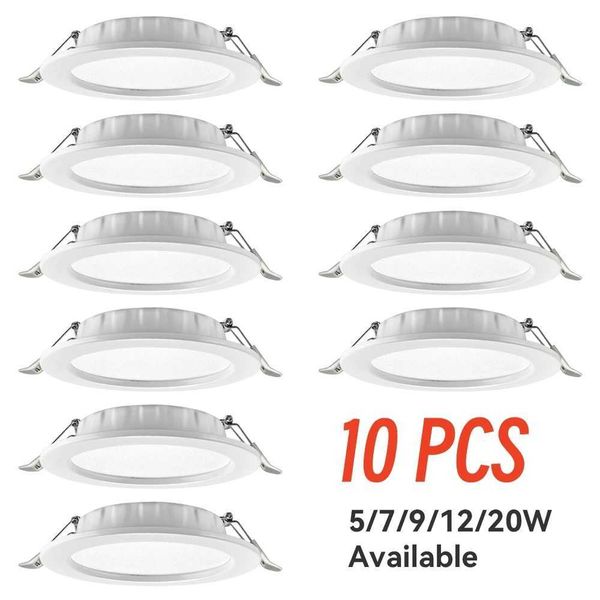 10pcs-batch LED tube light 5W 7W 9W 12W 20W 220V embedded tube light circular LED panel light spotlight bathroom kitchen lighting CL240830