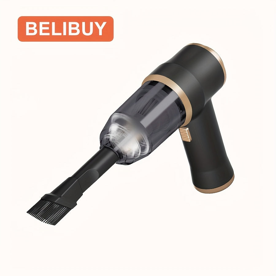 TEMU 1pc Belibuy 6000pa Super Powerful Vacuum Cleaner - 2-in-1 Portable Handheld & Cordless, Usb Rechargeable With 18650 Battery, For Home, Car,
