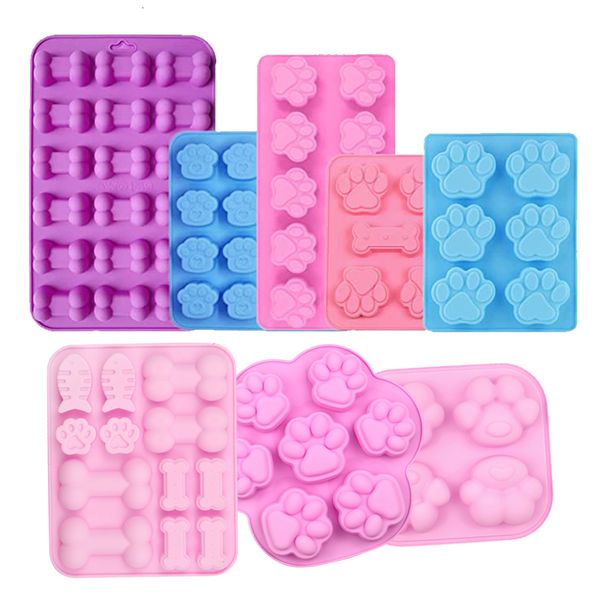 Other Event Party Supplies Dog Paw Bone Mold Pet Frozen Treats Silicone Mould Puppy Cat Print Treat Moldes De Silicona Baking Accessories Cu