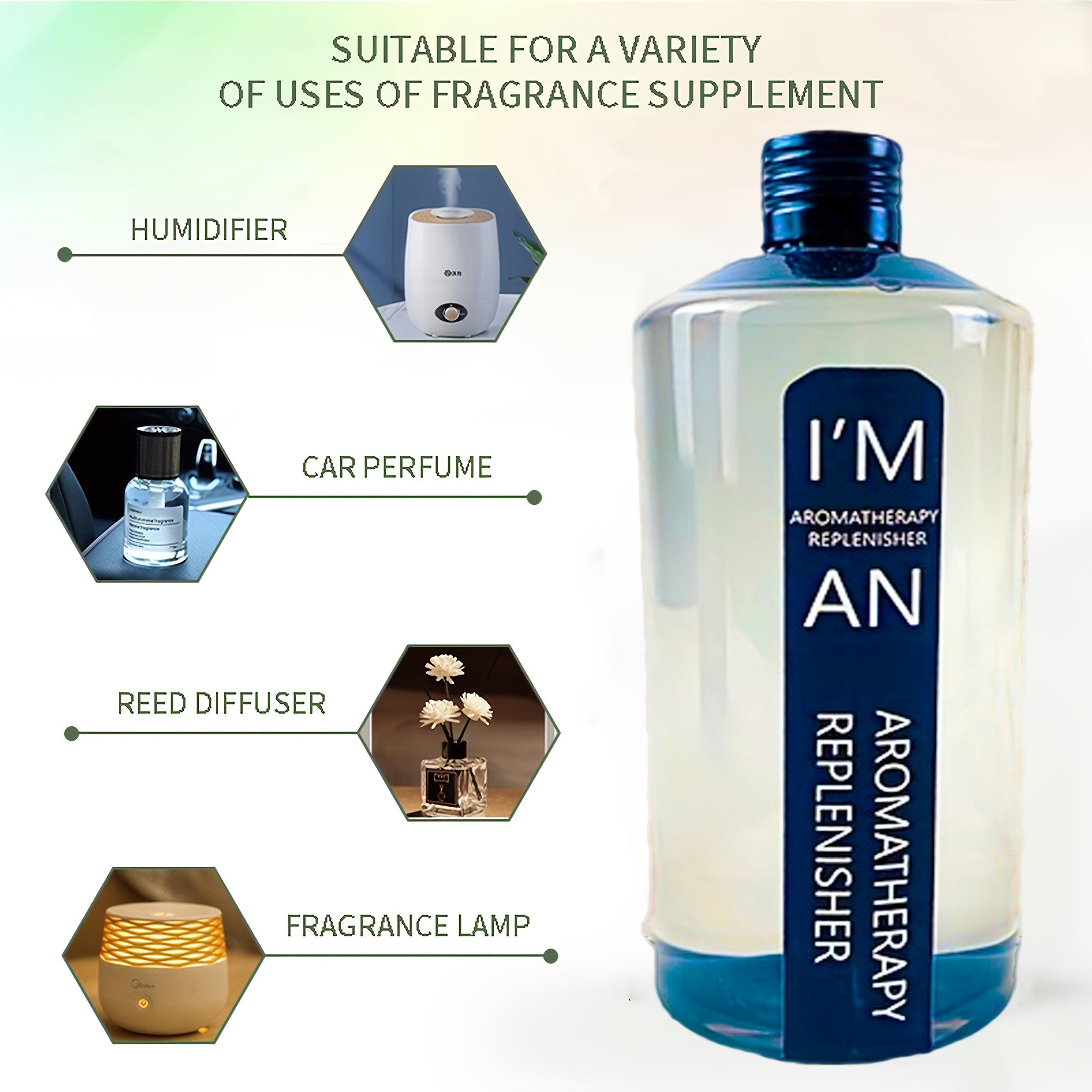 TEMU Large Capacity 500ml Essential Oil Diffuser Refill - , Long-lasting For Home Decor, Hotels & Humidifiers Gifts For Home Decoration Bedroom And