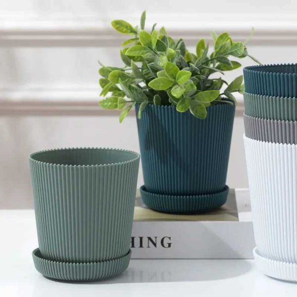 Flower Pots Artificial Succulent Plants Series Plastic Decorative Collection Nursery Pots Living Room Balcony Plants Bonsai Pot S2412234