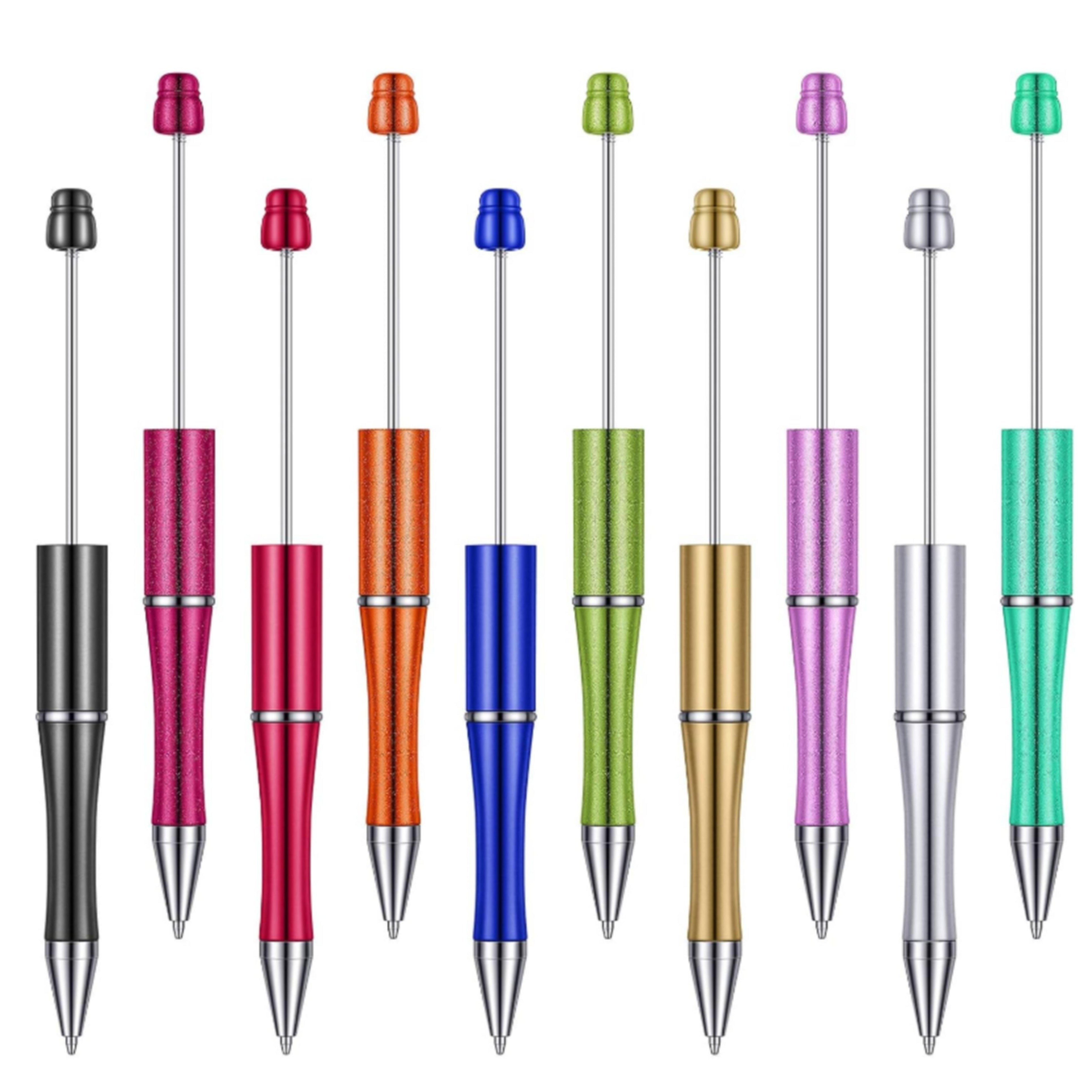 TEMU 10pcs Beadable Pens Plastic Bead Pen Black Ink Ballpoint Pens Diy Pens Cute Cool Pens For Students Teacher Bridal Graduation Gift Office School