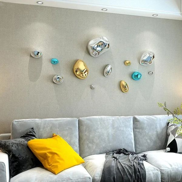 Living Room Wall Background Display Stereoscopic Stone Wall Hanging Ornaments Plating Simulation Stone Pendant el Wall Decor 250117