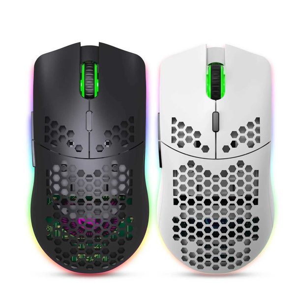 Mice New T66 2.4G Wireless Bluetooth Mouse 3600DPI RGB Light Charging Optical Mouse Ergonomic Design Gaming Computer Mouse y240914