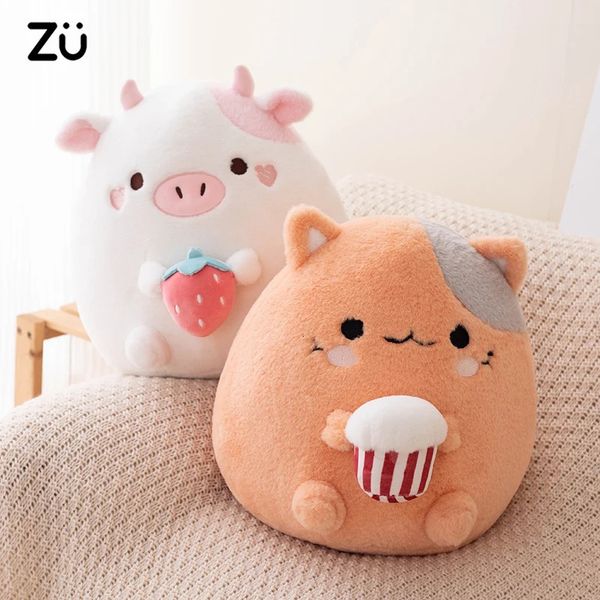 ZU has arrived in Kawaii filling animals strawberries cows popcorn cats plush dolls hugging fat big hugs pillows sofas beds decorative mats