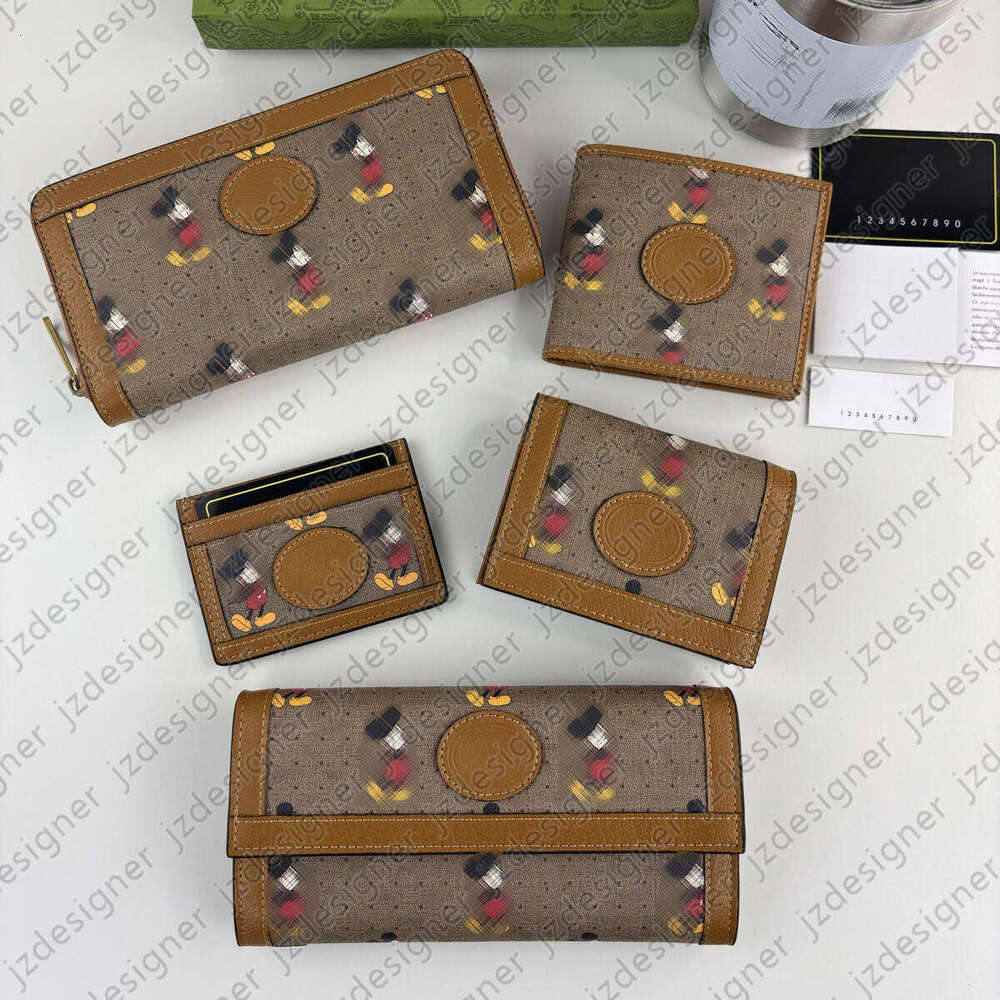 Mouse Womens Purse Designer Wallet Vintage Hand Bag Fashion Credit Card Holders Lady Zipper Money Bag Men Clutch Luxury Bag Leather Wallets Billfold